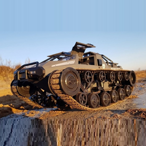 ماشین کنترلی شارژی تانک پلیس آفرود طوسی آب و خاک Remote Control Off-Road Police Tank 1:12 -اسباب بازی